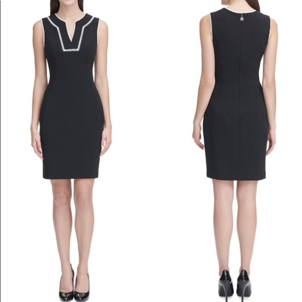 Tommy Hilfiger black and white sheath dress